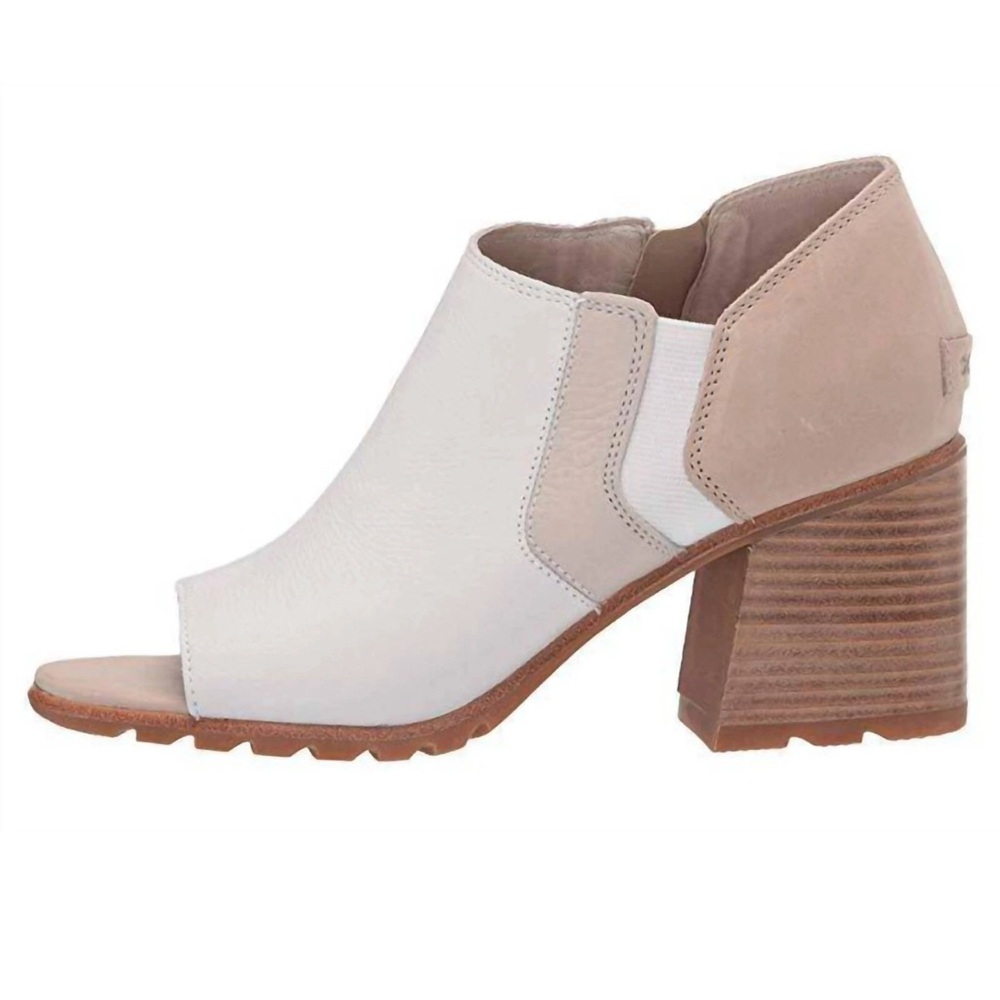 SOREL NADIA  ankle open toe  booties white beige  Size 8.5